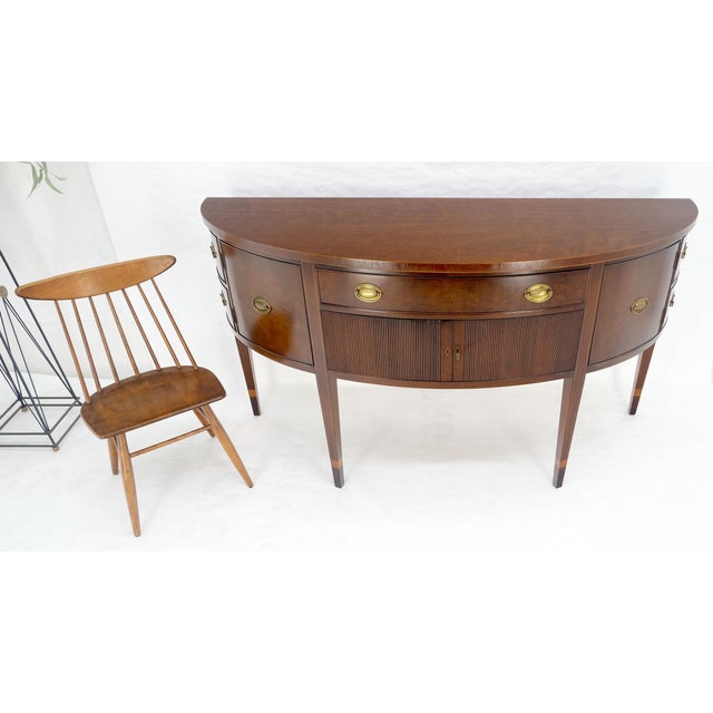 Kittinger Georgian 6' Long Rounded Demi Lune Sideboard Credenza Server Cabinet For Sale - Image 13 of 13