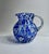 Vintage Hand Blown Murano Style Art Glass Blue and White Splatter handled Jug. Water. Vase. Margaritas. Sangria. Punch....