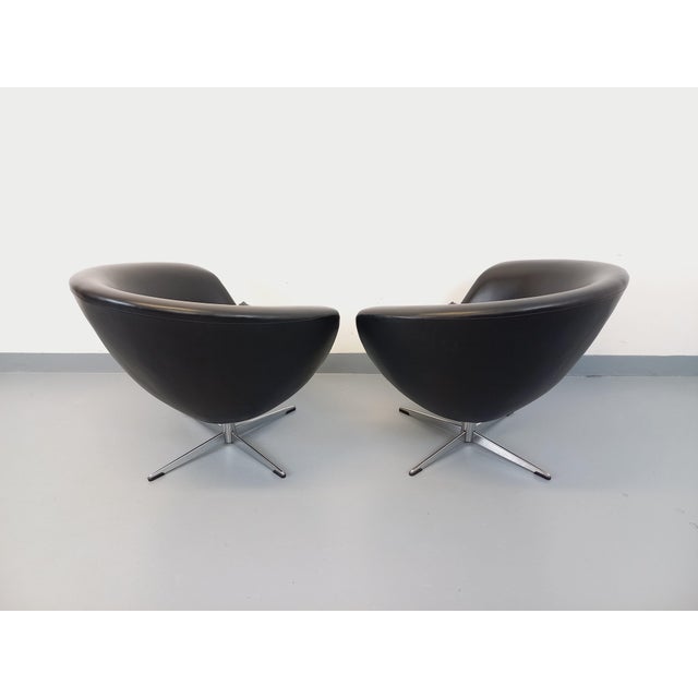 Vintage Scandinavian Swivel Chairs in Imitation Leather and Chrome, 1970s, Set of 2 For Sale - Image 15 of 18