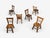 Belgian Mid-Century Modern, Six Brutalist Dining Chairs, Oak, Belgium, 1970s Set of six substantial brutalist solid oak...