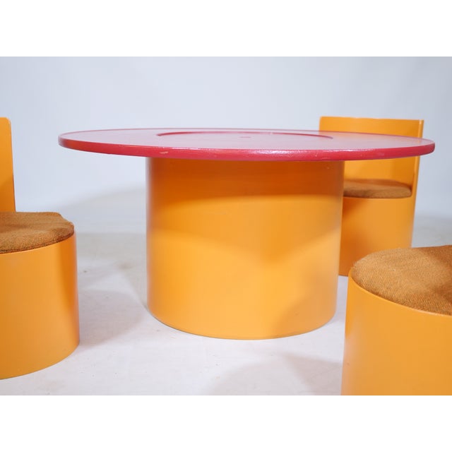 1960s Space Age Gaming Chairs and Table by Bernard Holdaway for Padi, 1960s, Set of 4 For Sale - Image 5 of 15