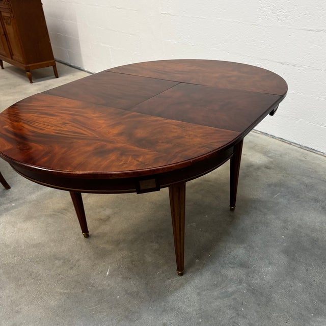 Extendable Round Dining Table in Mahogany and Gilts For Sale - Image 12 of 14
