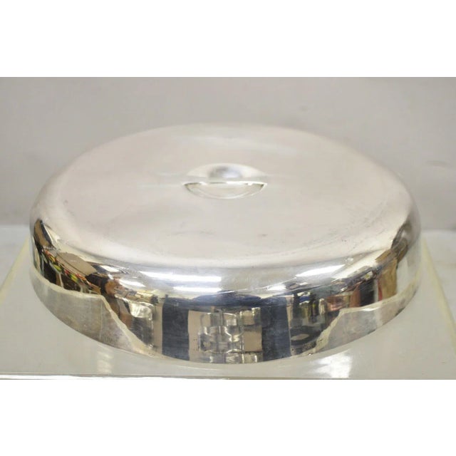 Large Vintage 15" Round Modern Stainless Steel Food Dish Serving Dome Cover For Sale In Philadelphia - Image 6 of 11