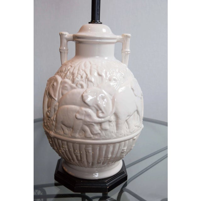 Ceramic Late 20th Century Vintage Ceramic Elephant Lamp For Sale - Image 7 of 13