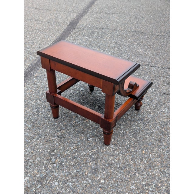 Traditional Vintage Traditional Mahogany-Finished Two-Step Library Stool For Sale - Image 3 of 8