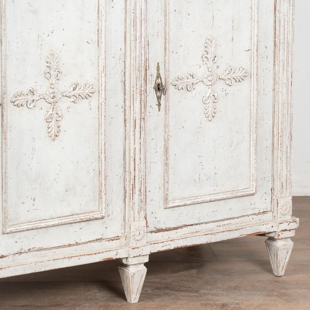 19th Century Swedish White Painted Gustavian Tall Sideboard For Sale - Image 16 of 18