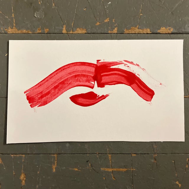 Contemporary Contemporary 6 Flying Red Lips Paintings -Set of 6 For Sale - Image 3 of 8