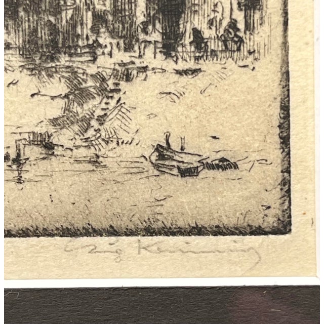 Art Deco 1909 Antique Salzburg Aquatint Etching by Luigi Kasimir Signed in Pencil For Sale - Image 3 of 6