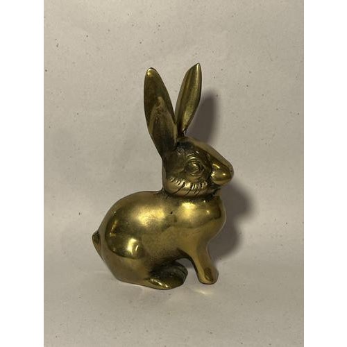 Metal Vintage Solid Brass Bunny Rabbit Figurine For Sale - Image 7 of 12
