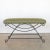 French Iron Loop Bench, Green Linen For Sale - Image 3 of 9