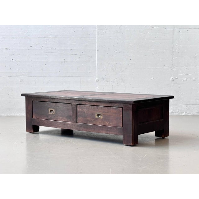 Wood Colonial Coffee Table with Drawers For Sale - Image 7 of 16