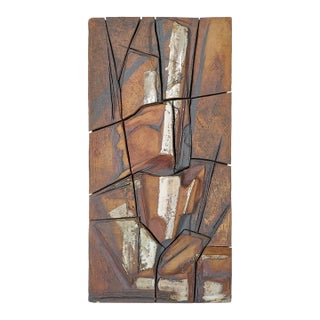 Oversized Ceramic MCM Wall Hanging Sculpture For Sale