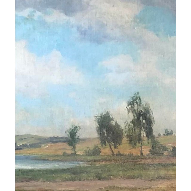 Ludwig Bürgel, Paysage de campagne et étang, Oil on Wood, Framed For Sale - Image 5 of 9