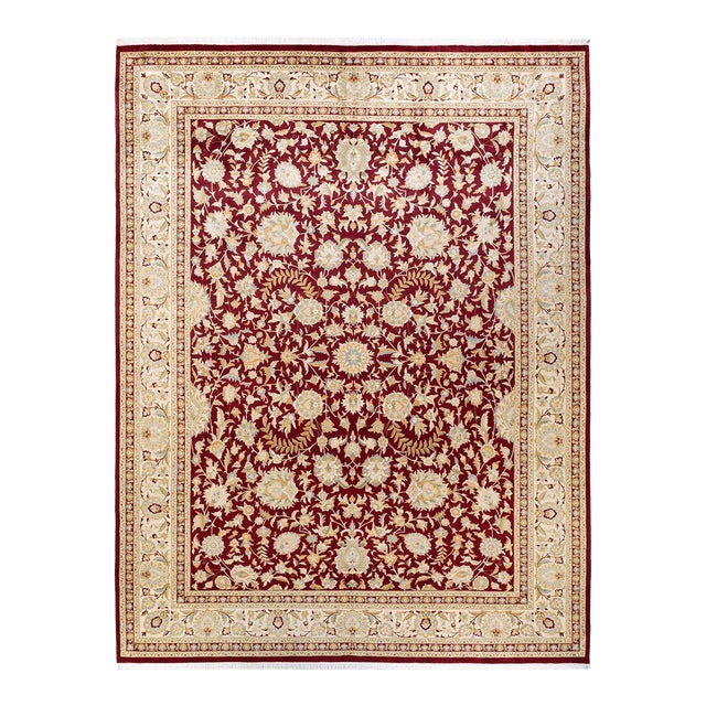 Mogul, One-of-a-Kind Hand-Knotted Area Rug - Red, 9' 3" x 12' 0" For Sale