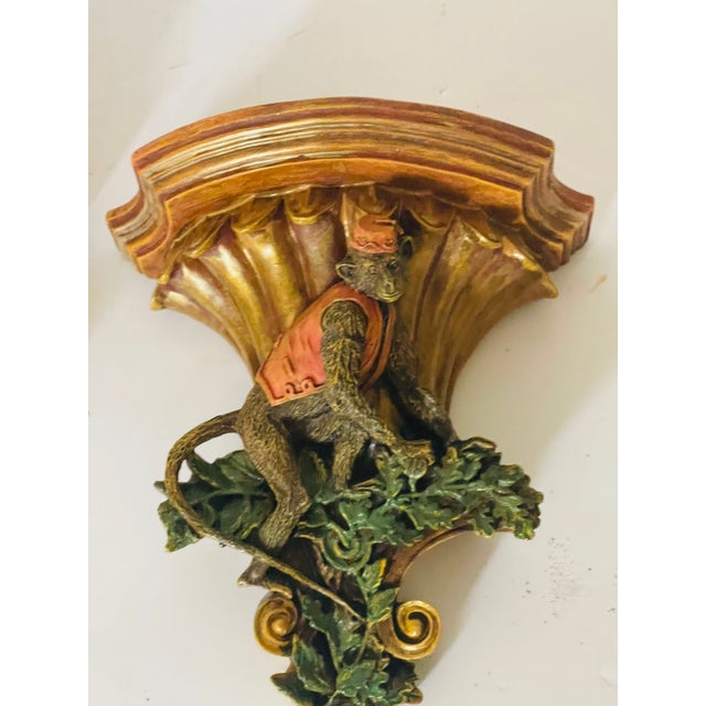 1960s 1960s Pair Tropical Coastal Monkey Brackets Mackenzie Childs Style For Sale - Image 5 of 5