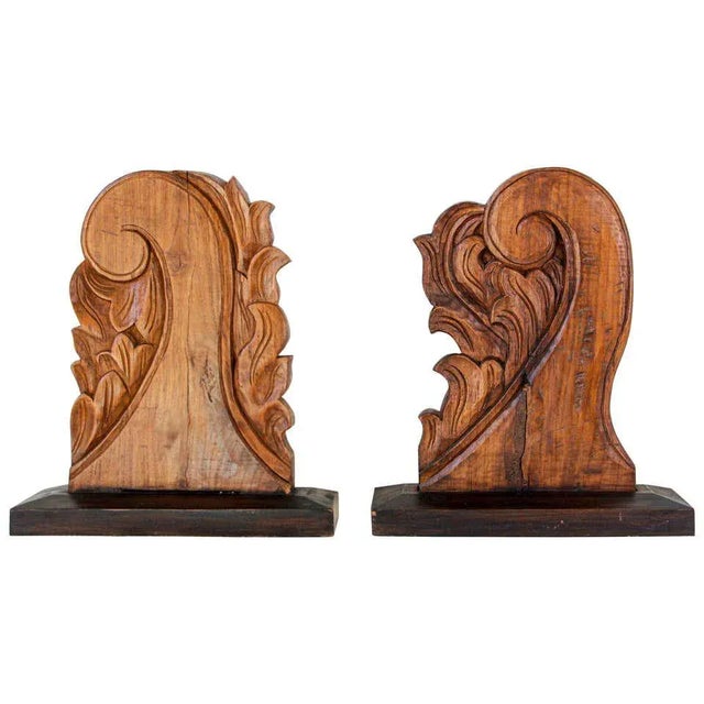Architectural European Mounted Carved Wood Fragment - a Pair For Sale - Image 13 of 13