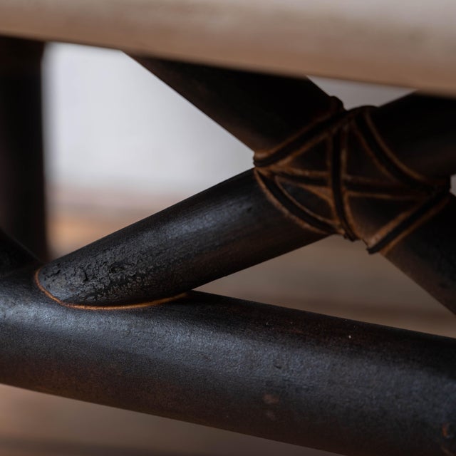 Shou Sugi Ban Bamboo and Stone Coffee Table, 1980s For Sale - Image 15 of 18