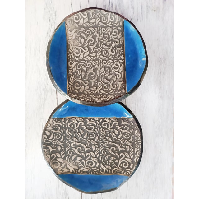 Blue Molise Plates by Daniela Proietti, Set of 2 For Sale - Image 8 of 8