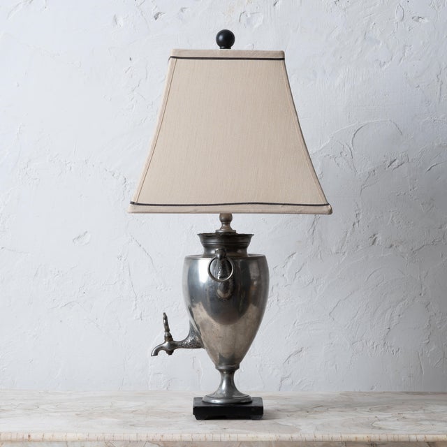 Silver English Pewter Hot Water Urn Lamp, 19th Century For Sale - Image 8 of 9