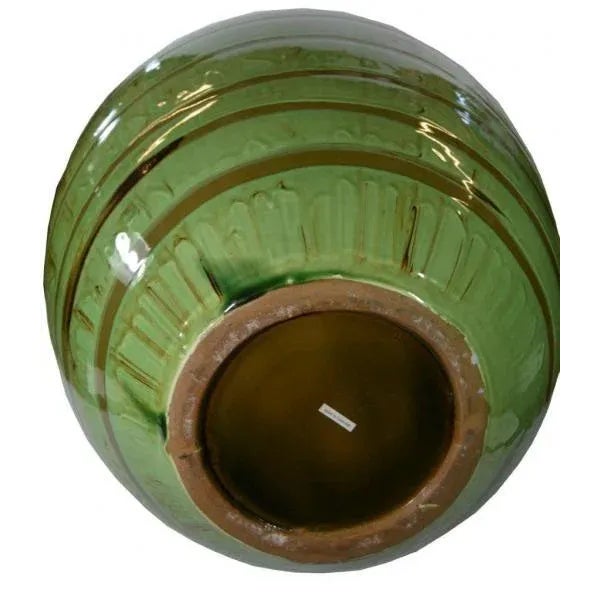 Large Ceramic Vase - Green Glaze For Sale - Image 4 of 4