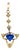 14k Gold Dangling Pendant With Blue Sapphire & Seed Pearls For Sale