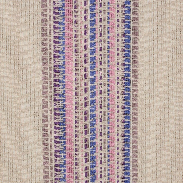 Rustic Schumacher Bendita Stripe Indoor/Outdoor Fabric in Lilac For Sale - Image 3 of 4