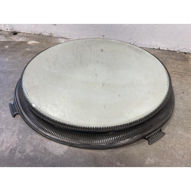 Late 19th Century Antique Pierced Sheffield Silver Plated Mirrored Plateau For Sale - Image 5 of 8