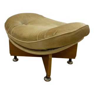 Vintage Stool with Sculptural Wooden Base, 1980s For Sale