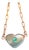 Australian Opal Heart Necklace With Emerald & 14k Gold Paperclip Chain For Sale