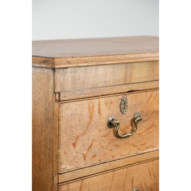 Large Antique English Blonde Oak Chest of Drawers with Gilt Elements, 18th Century For Sale - Image 10 of 14