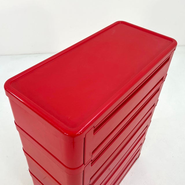Red Model 4964 Chest of Drawers by Olaf Von Bohr for Kartell, 1970s For Sale - Image 9 of 11