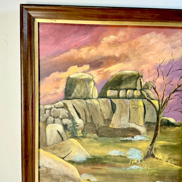 Olive 1972 Impressionist Rustic Landscape Original Oil Painting, ‘Old Wyoming’ by Kay Anthony For Sale - Image 8 of 15