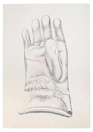Blue Glove - Original Etching by Giacomo Porzano - 1972 1972