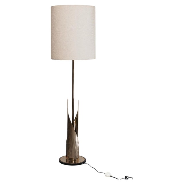 Ivory Hollywood Regency Floor Lamp, 1970s For Sale - Image 8 of 8