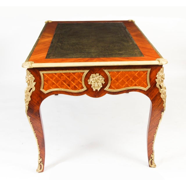 19th Century Louis Revival Ormolu Mounted Bureau Plat Desk For Sale - Image 15 of 18