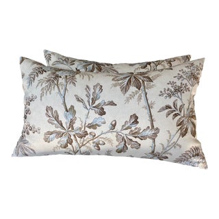 Pair of Brantwood Vine Schumacher Down and Feather Lumbar Pillows For Sale