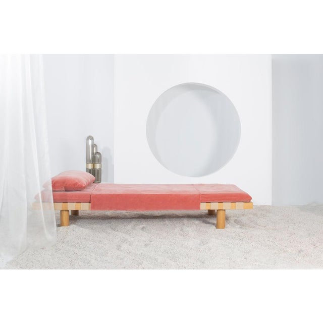 Pallet Dirty Pink Velvet Nature Day Bed by Pulpo For Sale - Image 17 of 18