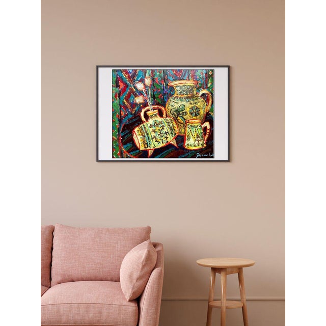 Folk Art Oil Painting Still Life From Kosovo Oksana Ivanyuk For Sale - Image 3 of 4