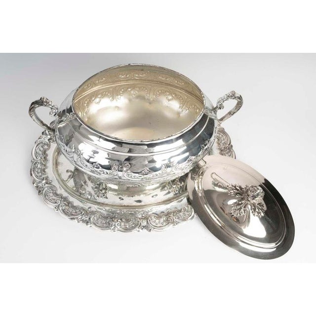 Metal Silver-Plated Soup Tureen, 20th Century. For Sale - Image 7 of 8