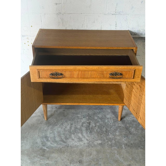 Oak Storage Cabinet With Doors Swedish Mid-Century Modern 1960s For Sale In Los Angeles - Image 6 of 12