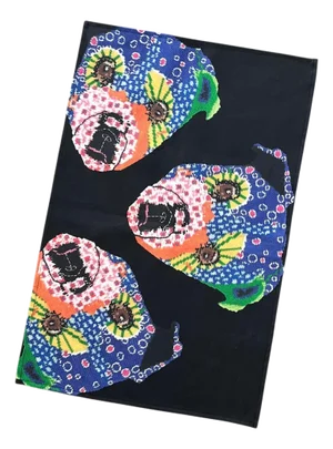 Linen-Cotton "Pup Popstar" Custom Made Tea Towel