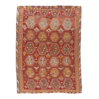 Vintage Turkish Kilim Rug 9' X 11'6 For Sale