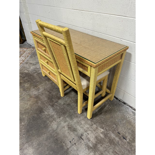 Vintage Wicker Henry Link Desk & Chair For Sale In Richmond - Image 6 of 10