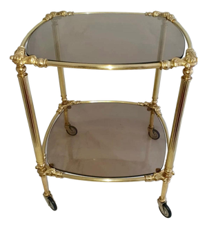Vintage Art Deco Italian Brass Serving Cart
