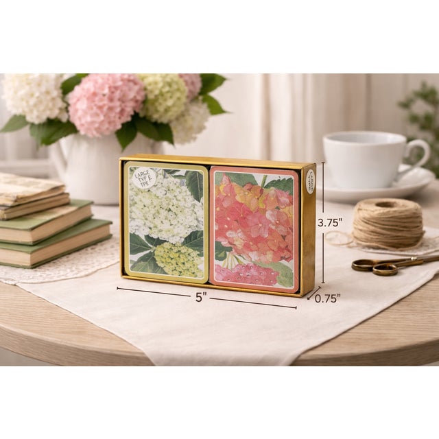 Pink Caspari Endless Summer Double Deck Bridge Playing Cards Jumbo Type For Sale - Image 8 of 8