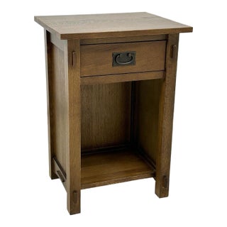 Mission Solid Quarter Sawn Oak 1 Drawer End Table - Model A27 For Sale