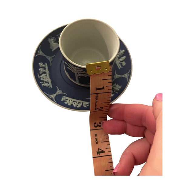 Antique 19th/Early 20th Century Wedgwood Jasperware Demitasse Cup/Saucer Cobalt Blue For Sale - Image 11 of 12