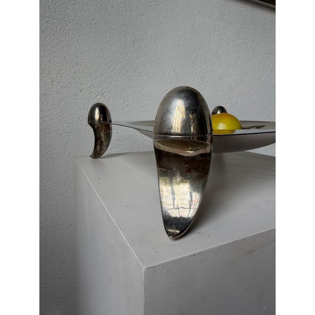Silver Vintage Silver-Plated Metal Fruit Bowl, 1970s For Sale - Image 8 of 18