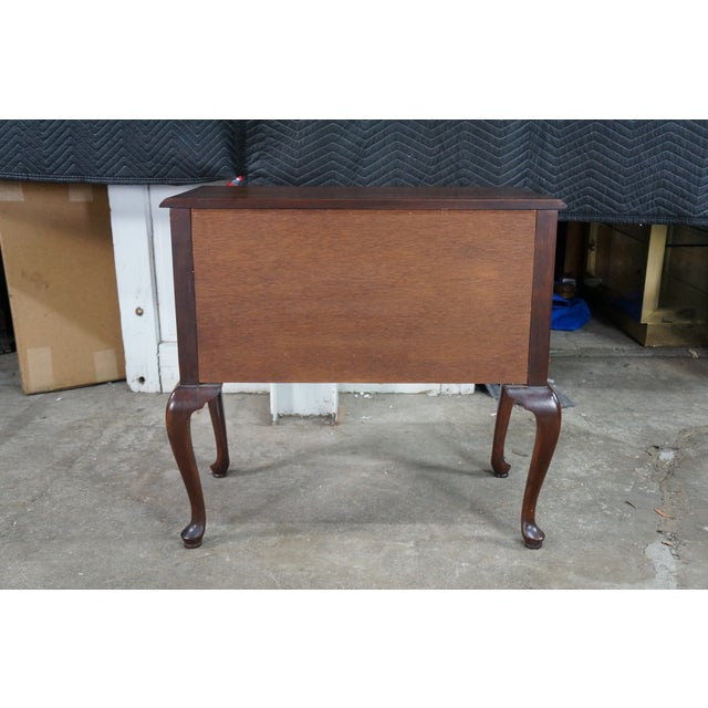 Vintage Queen Anne Chippendale Style Cherry Lowboy Chest Console Hall Table For Sale - Image 15 of 18