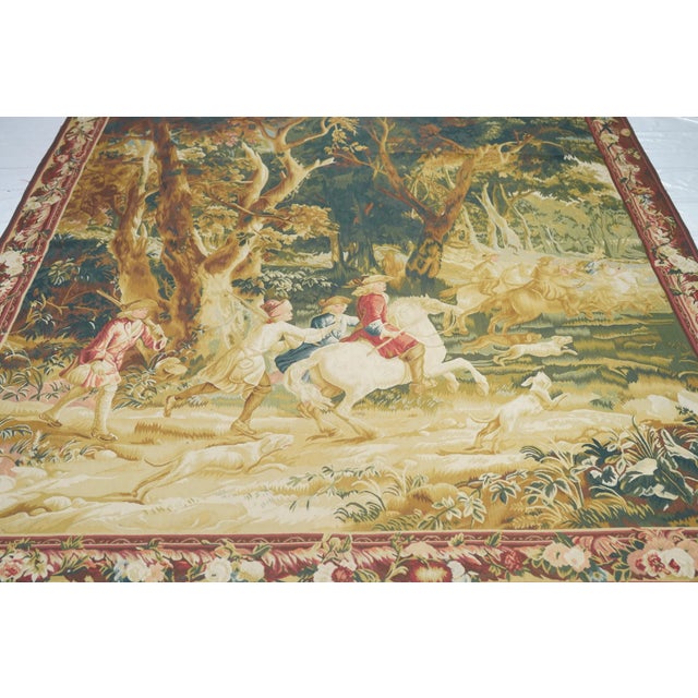 Vintage Belgium Pictorial Tapestry 7'5'' X 7'7'' For Sale In Washington DC - Image 6 of 9